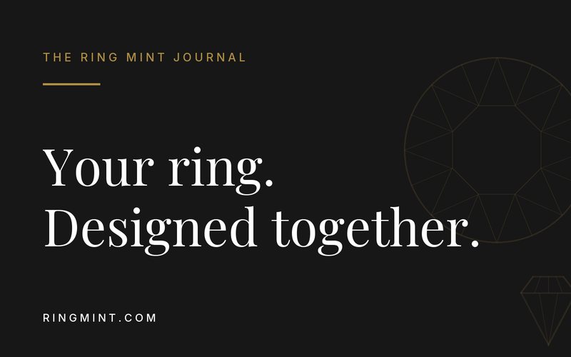 Design a Custom Engagement Ring Online on a cream Ring Mint Journal card