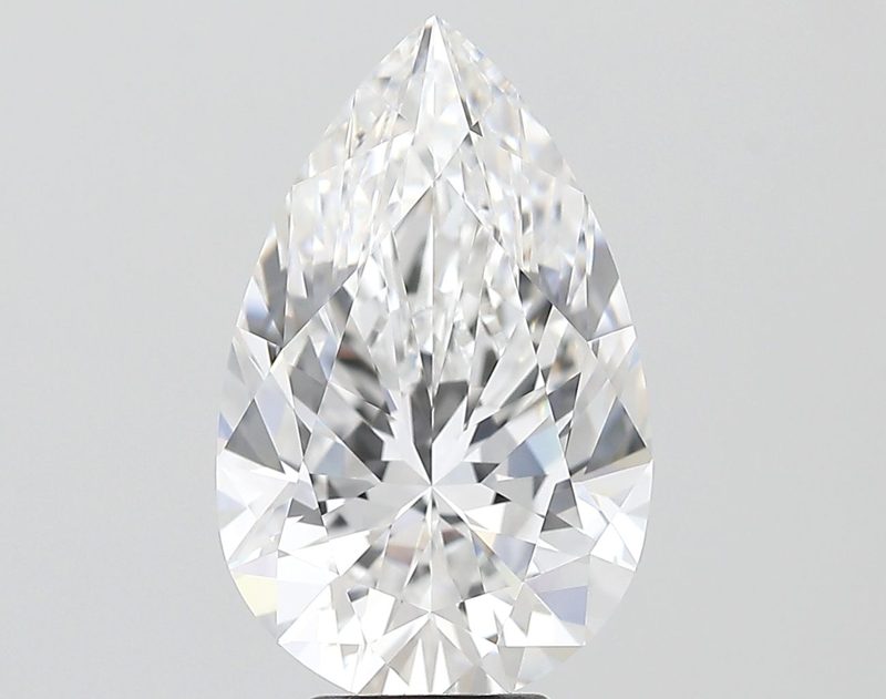 Pear-shaped faceted stone shown face up