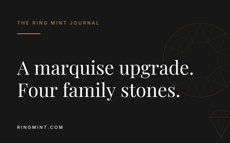 Gold line drawings of cut diamonds on a dark background